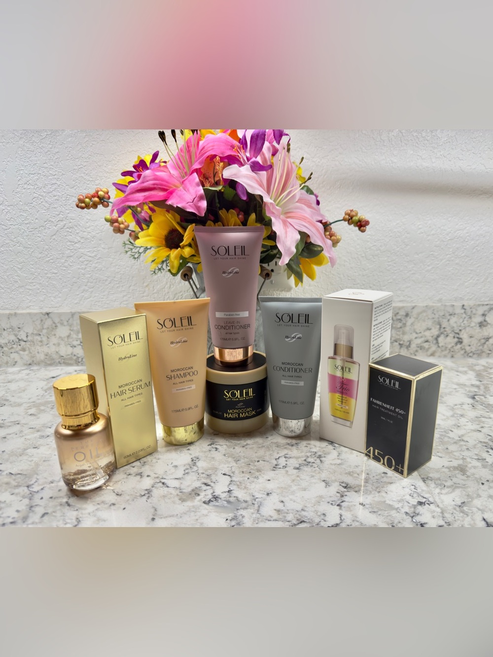 Soleil Moroccan Professional Complete Hair Care Set.